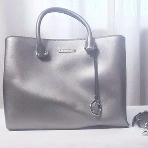 Michael Kors Savannah Satchel, Large, Pewter